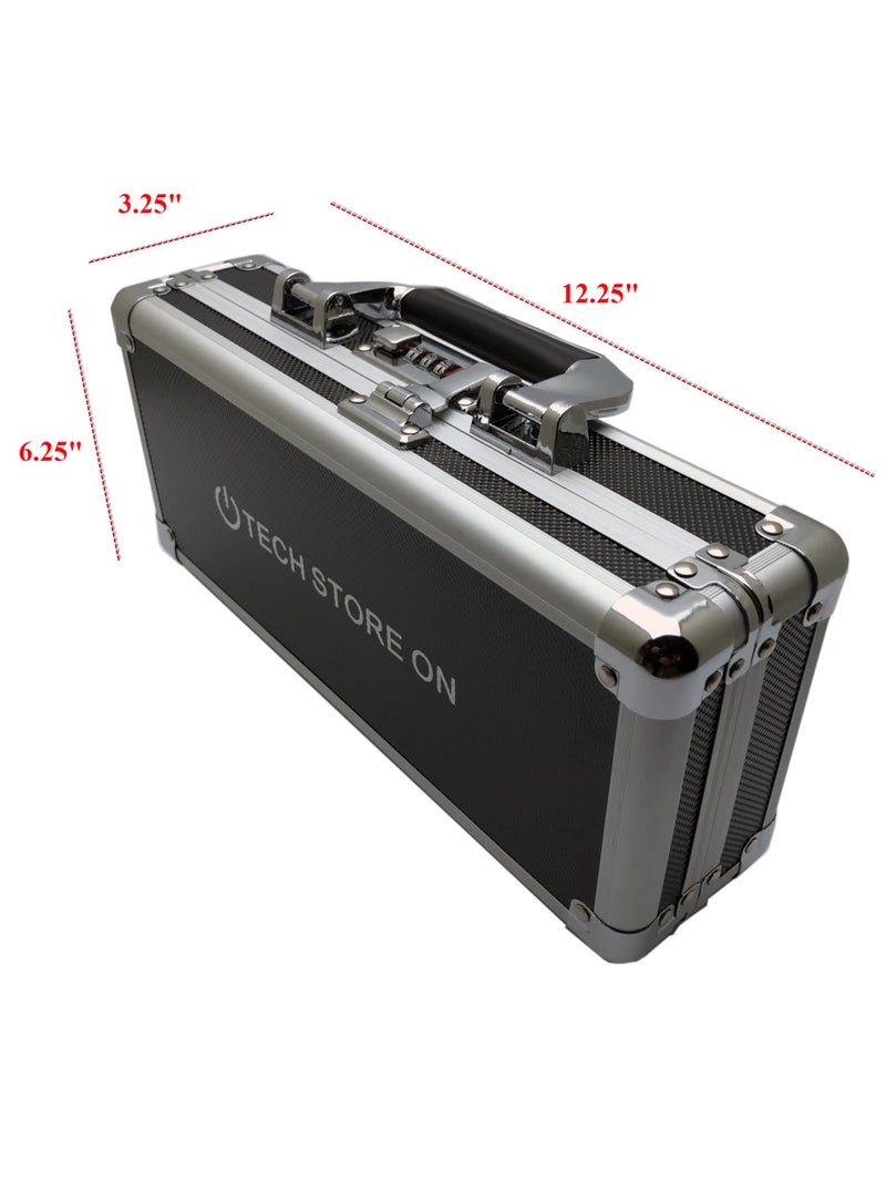 TECH STORE ON Aluminum USB Drive Organizer Case (24 USB + 2 HDD Slots with Handle) â€“ Shockproof & Antistatic Storage Box with Combination Lock | Professional Metal Carry Case for Flash Drives & Accessories - Image 2